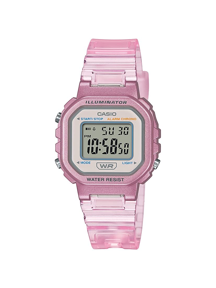 LA-20WHS-4A Casio Illuminator Translucent Pink Alarm Chronograph Digital Watch