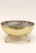 Load image into Gallery viewer, SB4251 Large Salad Bowl Silver Inner Gold Outer with Marble Ball Legs - 12"D
