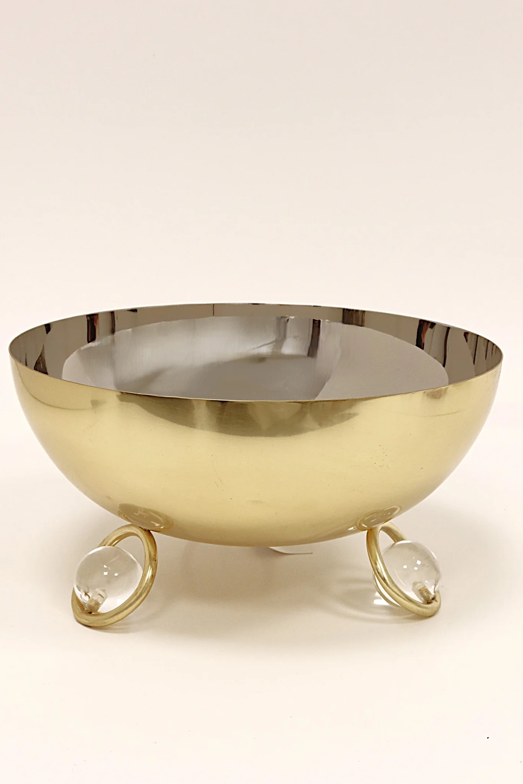 SB4251 Large Salad Bowl Silver Inner Gold Outer with Marble Ball Legs - 12