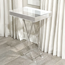 Load image into Gallery viewer, J-MT-WHT Adjustable Lucite Table with Concealed Sections
