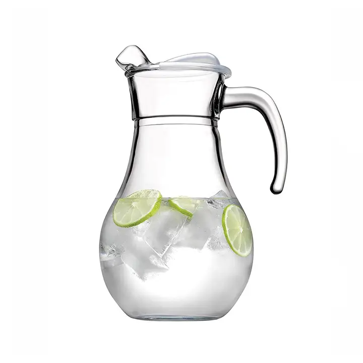 Pasabahce Glass Pitcher, Bistro Jug with Lid 61 oz