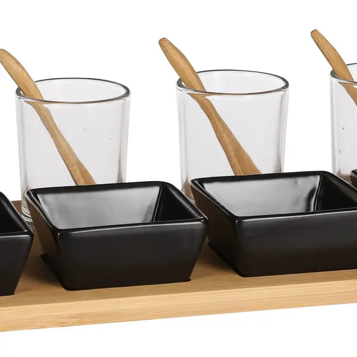 M1076967 Lasio Bamboo Tapas Set Black