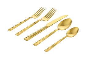 84192 TRESSER SATIN GOLD Flatware Service For 4