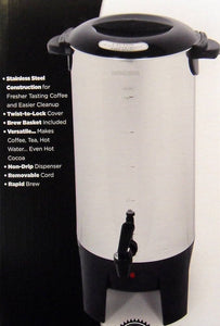 50 CUP S/STEEL COFFEE URN