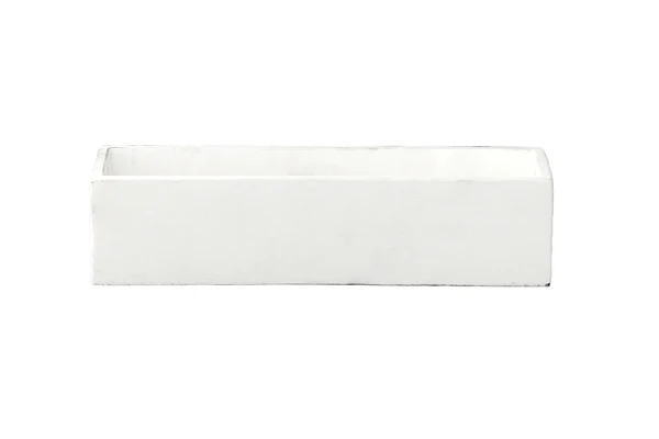 39808 Cement Rectangle Wide Opening Flower Pot LG Matte Finish White..14.50