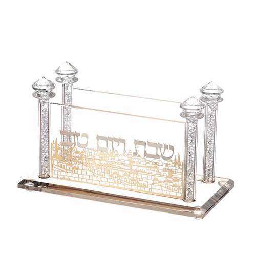 UK42665 Crystal Napkin Holder with Metal Plate 17*9 cm
