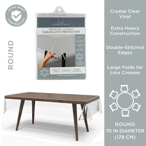 Premium Super Clear Table Cloth DPC 70R Round W. Overlock