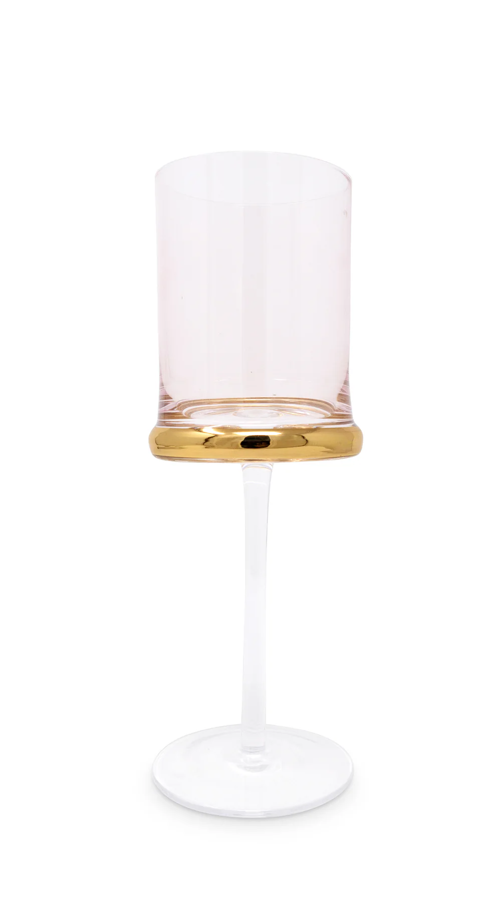 VWR4645 Set of 6 Pink Water glass gold base