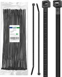 12" Cable Ties, Black, Releasable, 100 Ct.