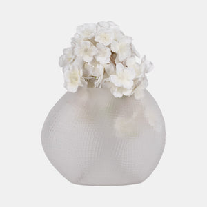 Glass Texture Vase, Frosted White