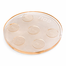 Load image into Gallery viewer, J-PSP-DC-AM Amber Lucite Seder Plate
