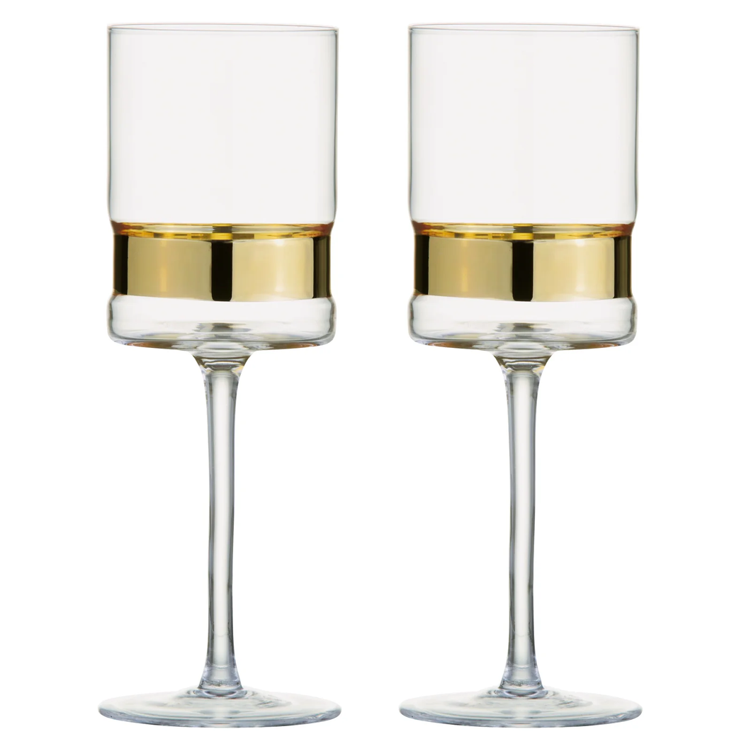CWR3335 Water Glasses with Gold Base
