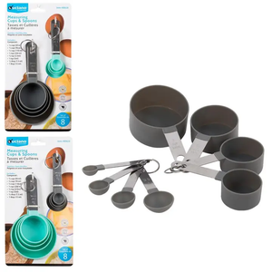 Luciano 8-pc Plastic Measuring Spoon & Cup Sets