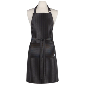 Black Pinstripe Chef's Apron