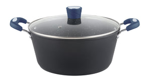 Millvado - Rainbow Non Stick Pot/W Glass Lid, Soft Grip Handle 4.5 Qt