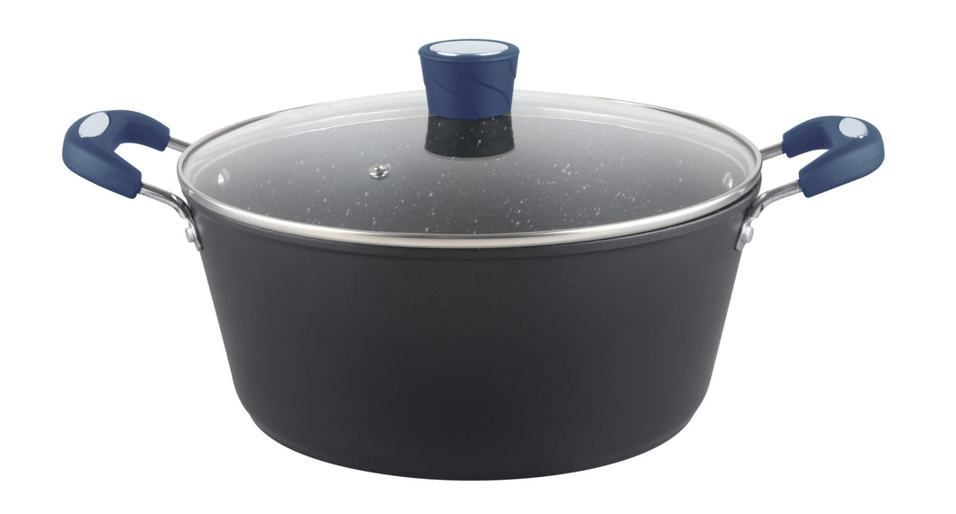 Millvado - Rainbow Non Stick Pot/W Glass Lid, Soft Grip Handle 4.5 Qt