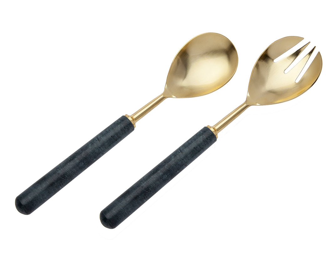 59701 2pc Stone Dust Salad Servers