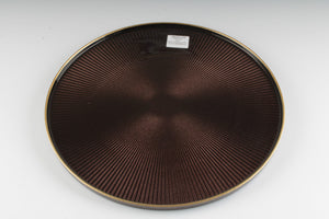 SD-395332- CK Domo, Glass Charger, Chocolate Brown with Gold Rim and Lip, Dishwasher Safe, 13"
