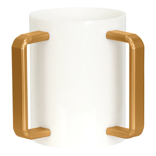 J-WCLC-W-G WHITE LUCITE WASH CUP W GOLD HANDLES