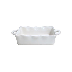 RFF330-WHI MED. RECT. RUFFLED BAKER