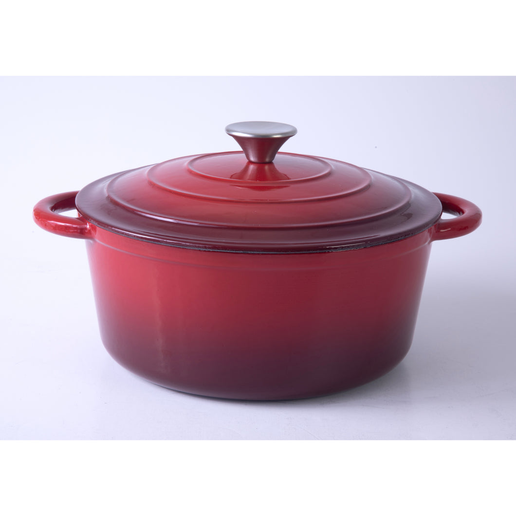143803.02 Addlestone 5 Qt ECI Dutch Oven w/Lid - Red - Round - Enameled - Cast Iron