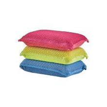 Load image into Gallery viewer, 3 Pack Microfiber Dish Sponge Red Blue &amp; Yellow
