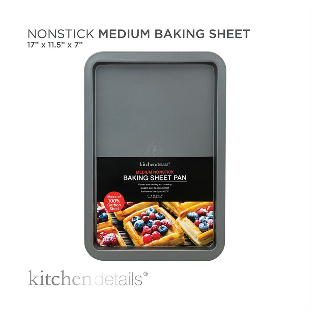 RECTANGULAR TRAY (M) 0.5MM 16.92x11.5x0.7in Grey Metalic