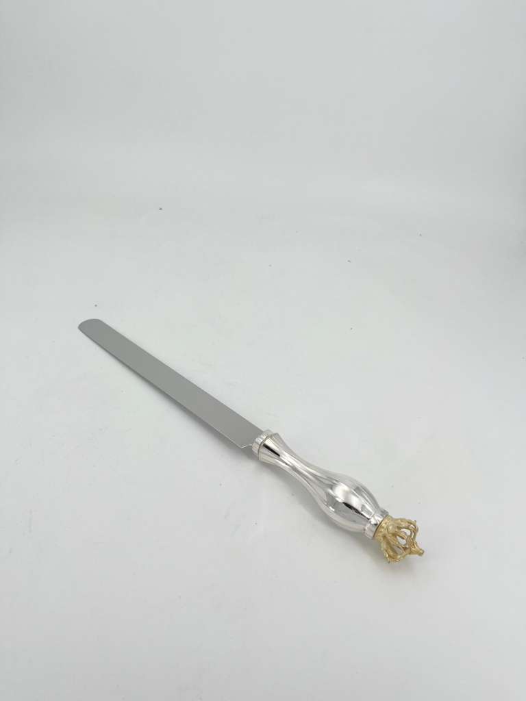 Malchus David Golden Crown Challah Knife Serrated