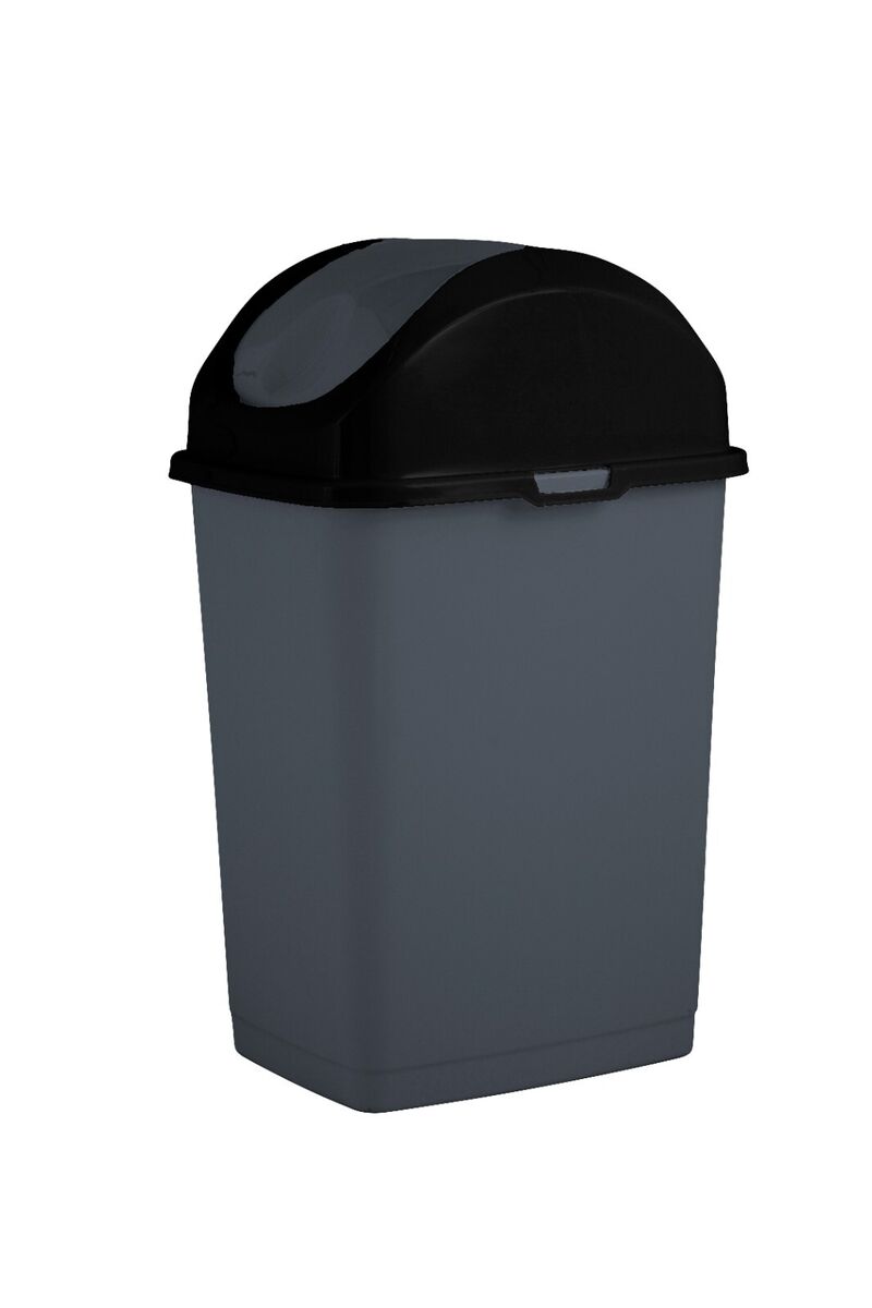 5 L Slim Swing Trash Can, Onyx Grey