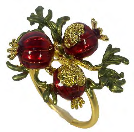 Golden Pomergranate Cluster Napkin Ring