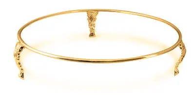 59582 Passover Plate Holder on Legs Gold Plated 13 