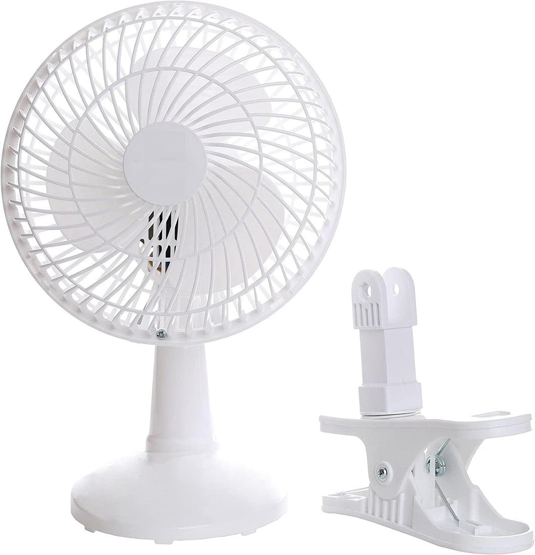 SOHLER 6-Inch Clip Convertible Table-Top & Clip Fan Two Quiet Speeds - Ideal For The Home, Office, Dorm, White
