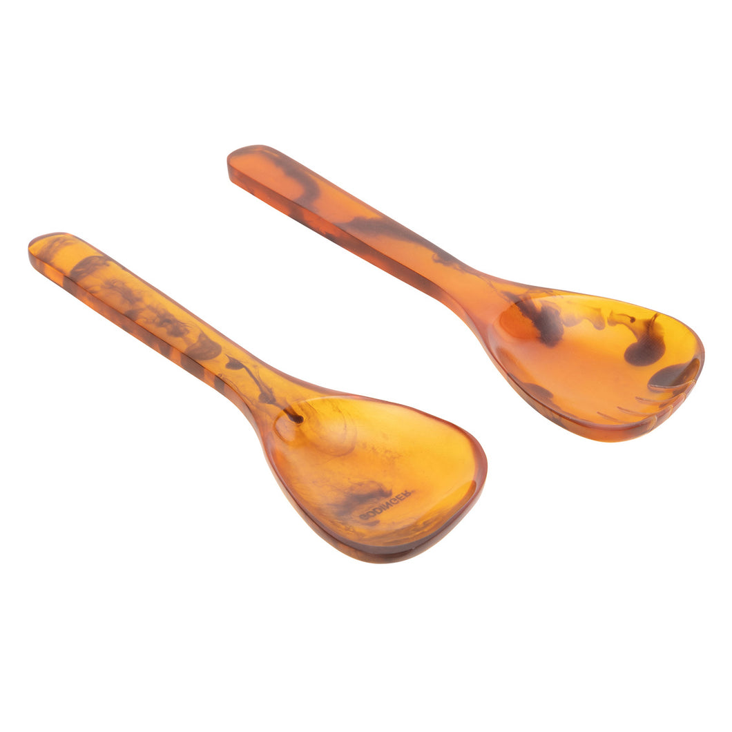 50985 LUCENTE SALAD SERVERS S2 BROWN