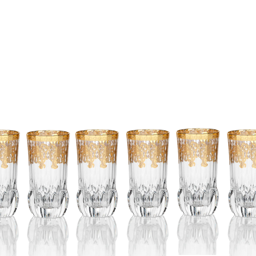 502 Clear Art Deco High Ball Glass Set Of 6