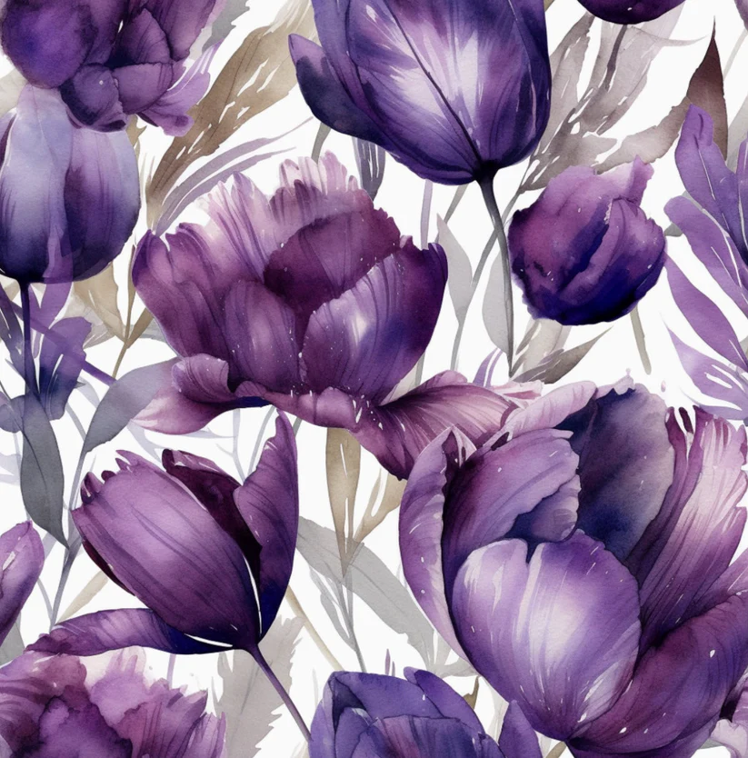 Violet Tulips - Charger - (SQUARE)