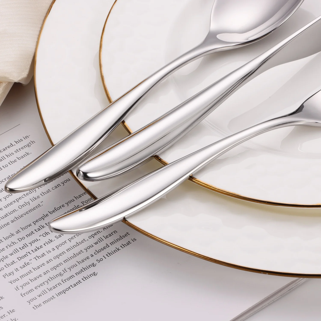 VF4246 Flatware Set with Wavy Handle Service For 4