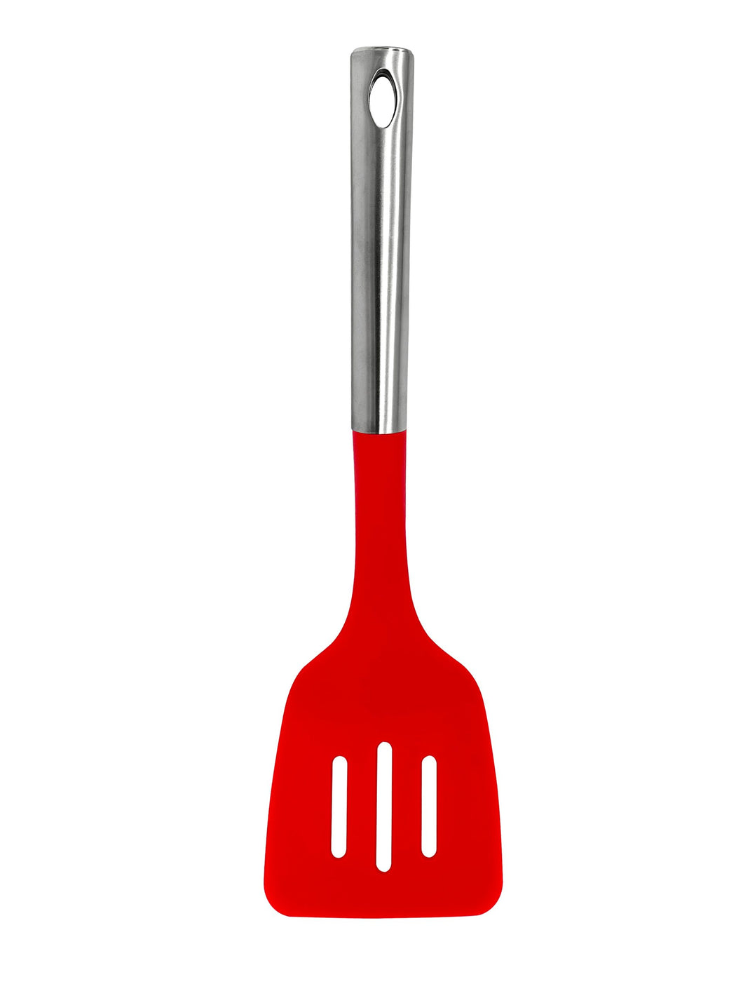 Millvado - Nylon Utensils SS Handle, Slotted Turner, Red,13.5'