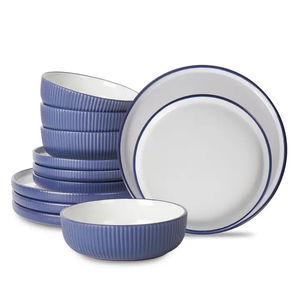 BLB1391 Laro Stoneware Dinnerware Set - Dark Blue