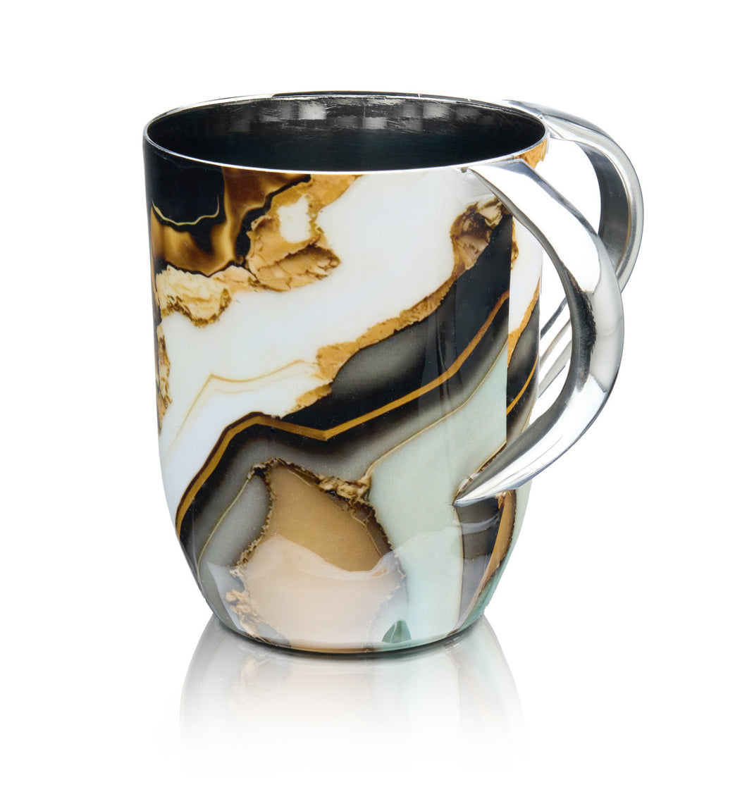 50885 WASHCUP ABSTRACT BLACK/GOLD