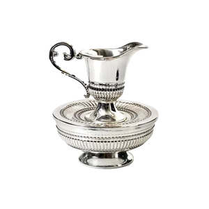X1551 Mayim Achronim Beaded Design Silver Plate 5.5x5.5 "