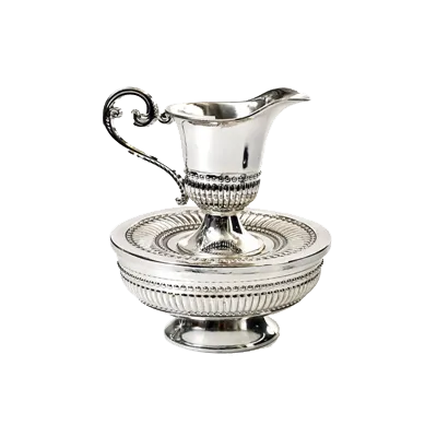 X1551 Mayim Achronim Beaded Design Silver Plate 5.5x5.5 