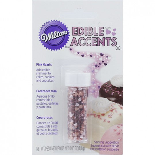 Wilton Edible Pink Glitter Heart Sprinkles