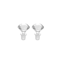Load image into Gallery viewer, Diamond Bottle Stopper Set Of 2 Clear
