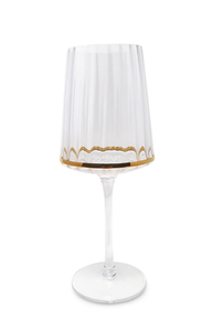 VWR3905 Water Glasses with Gold Bottom Rim