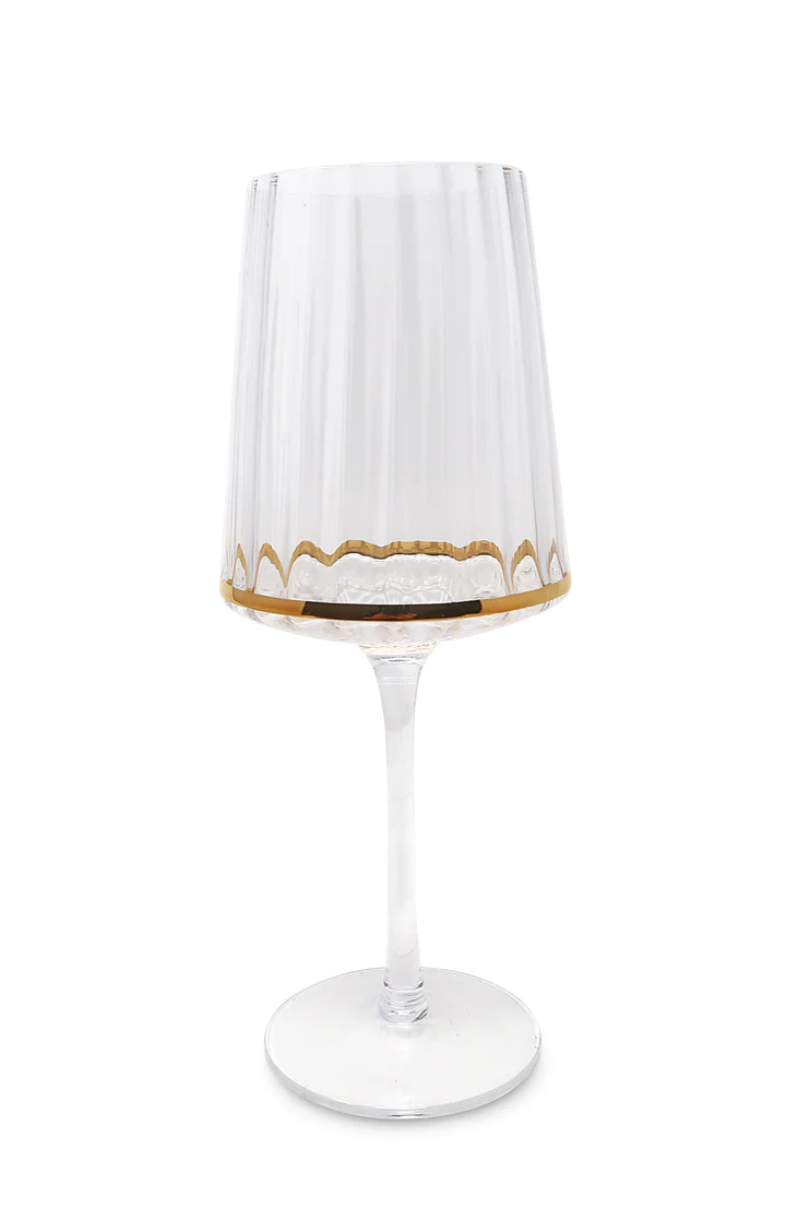 VWR3905 Water Glasses with Gold Bottom Rim