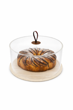 Load image into Gallery viewer, TAJ Designs Tassle Light Wood Acrylic Cake Dome

