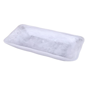 K-IBR-1-WHT Resin White Swirl Tray