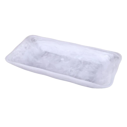 K-IBR-1-WHT Resin White Swirl Tray