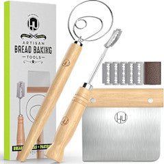 Bread Making Tools includes Danish Dough Whisk Bread Lame Bench Scraper
