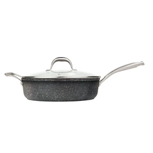 Load image into Gallery viewer, 5 Qt. Saute Pan with Glass Lid Non-Stick Cast Aluminum Granite Look Finish, 11&quot;
